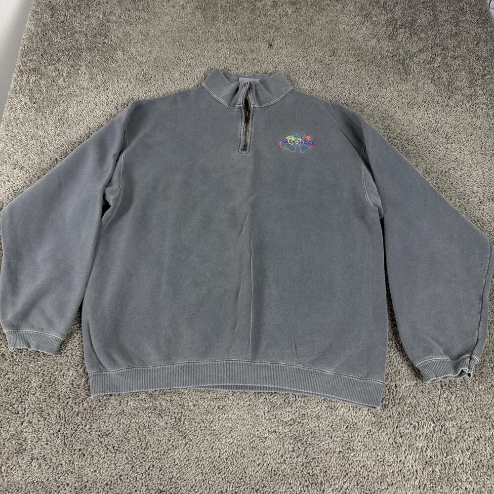 Reckwear Quarter Zip Sweatshirt Mens XL Gray Authentic Pigment Fleece Pullover
